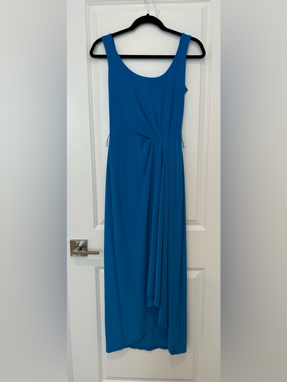 Lauren Ralph Lauren Bright Blue Sleeveless Draped Maxi Dress